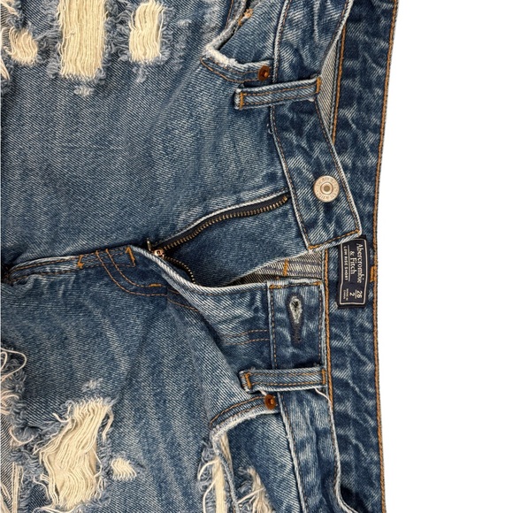 Abercrombie & Fitch Ripped Blue Jean Shorts - Picture 5 of 9